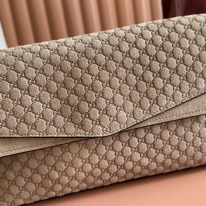 Gucci Beige GG monogram suede shoulder — AAA Quality Replica