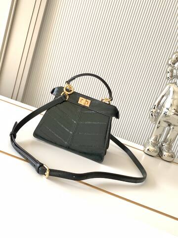Fendi Peekaboo Green 33x22x14cm shoulder bag 1 1 Replica