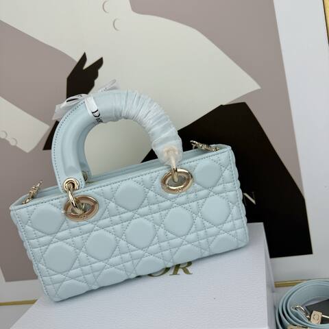 Dior Lady D-Joy Light blue 22cm crossbody AAA Quality Replica