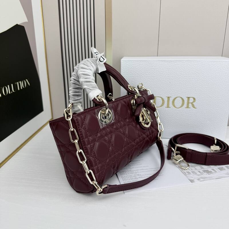 Dior Lady D-Joy Burgundy shoulder — 1:1 Replica