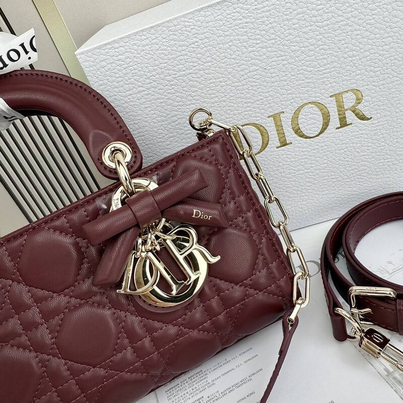 Dior Lady D-Joy Burgundy shoulder — 1:1 Replica