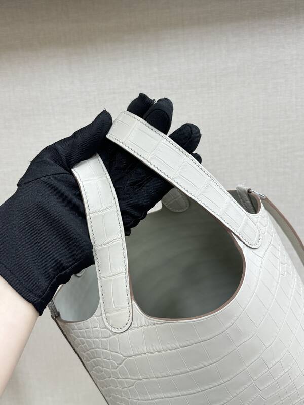 Hermes Picotin Lock White Crocodile everyday — Top Quality Replica