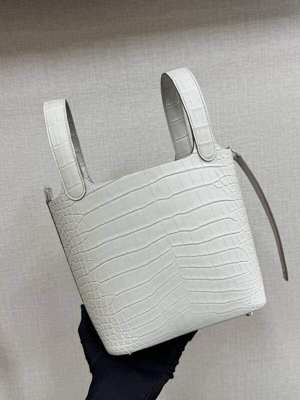 Hermes Picotin Lock White Crocodile everyday — Top Quality Replica