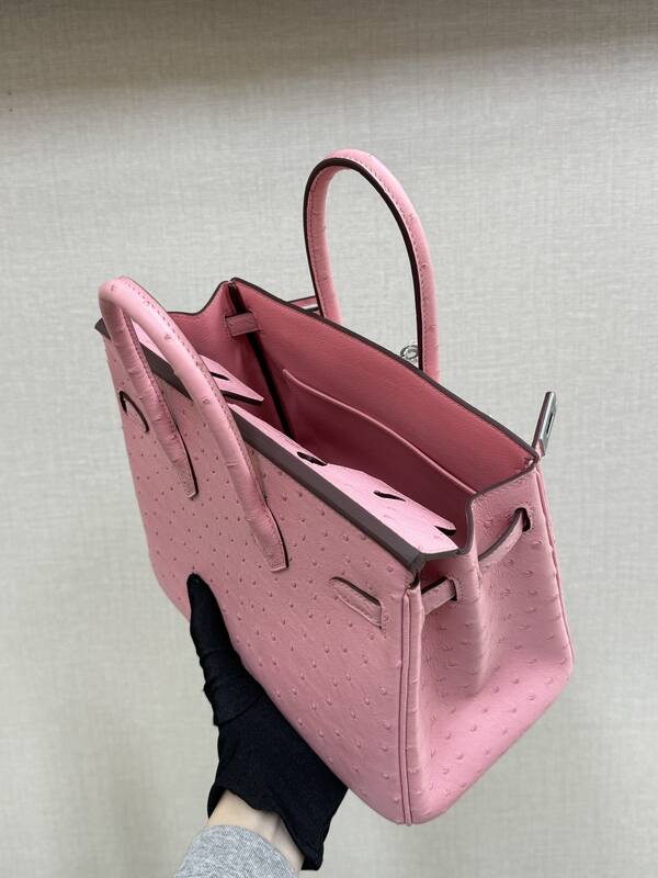 Hermes Birkin 25 Pink ostrich leather everyday — Top Quality Replica