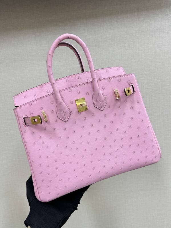 Hermes Birkin 25 Pink ostrich 25 handbag — Top Quality Replica