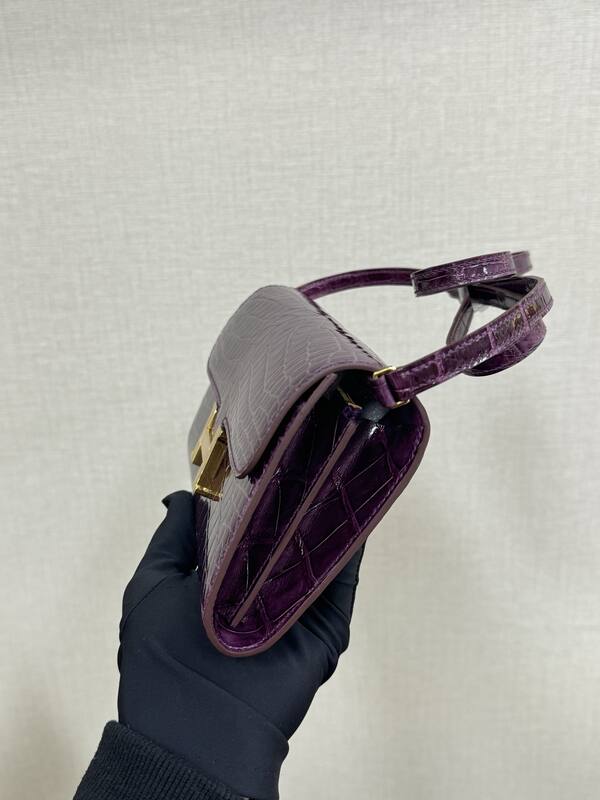 Hermes Constance To Go Purple crocodile crossbody — Premium Replica