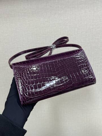 Hermes Constance To Go Purple crocodile crossbody Premium Replica