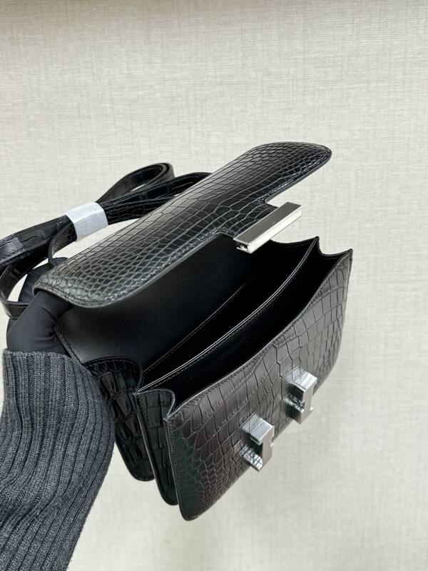 Hermes Constance Black crocodile shoulder — Premium Replica