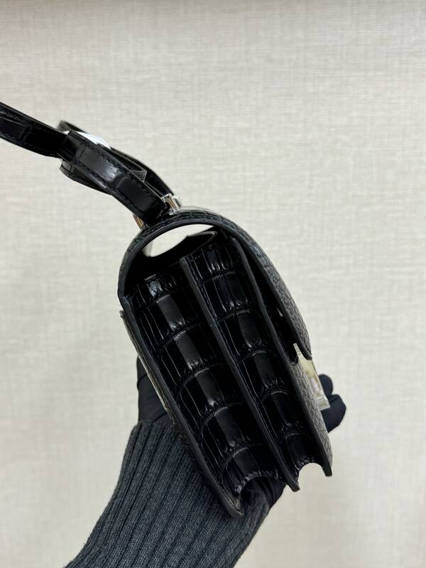 Hermes Constance Black crocodile shoulder — Premium Replica