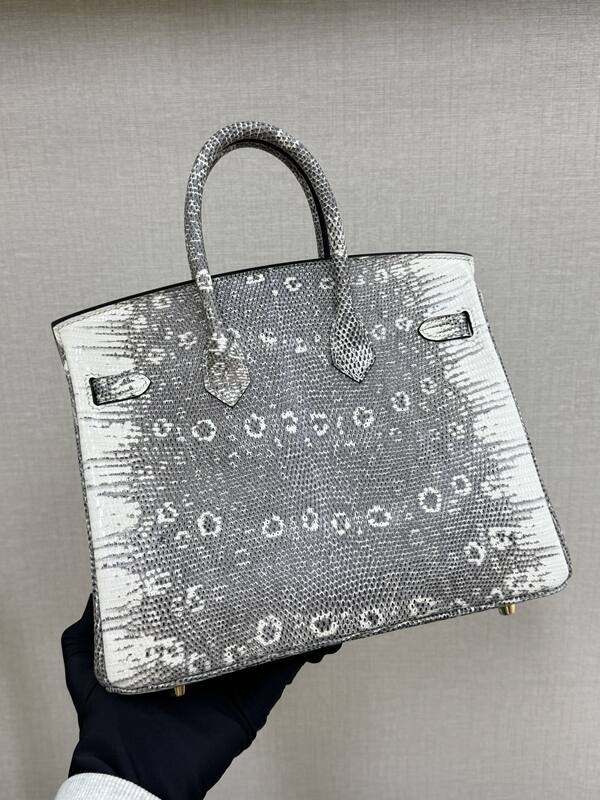 Hermes Birkin 25 Gray White Lizard everyday — 1:1 Replica