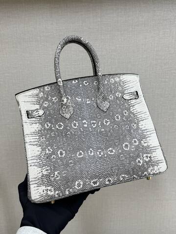 Hermes Birkin 25 Gray White Lizard 25cm everyday 1 1 Replica