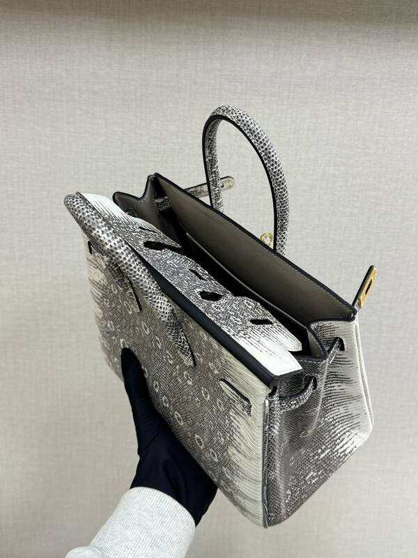 Hermes Birkin 25 Gray White Lizard everyday — 1:1 Replica