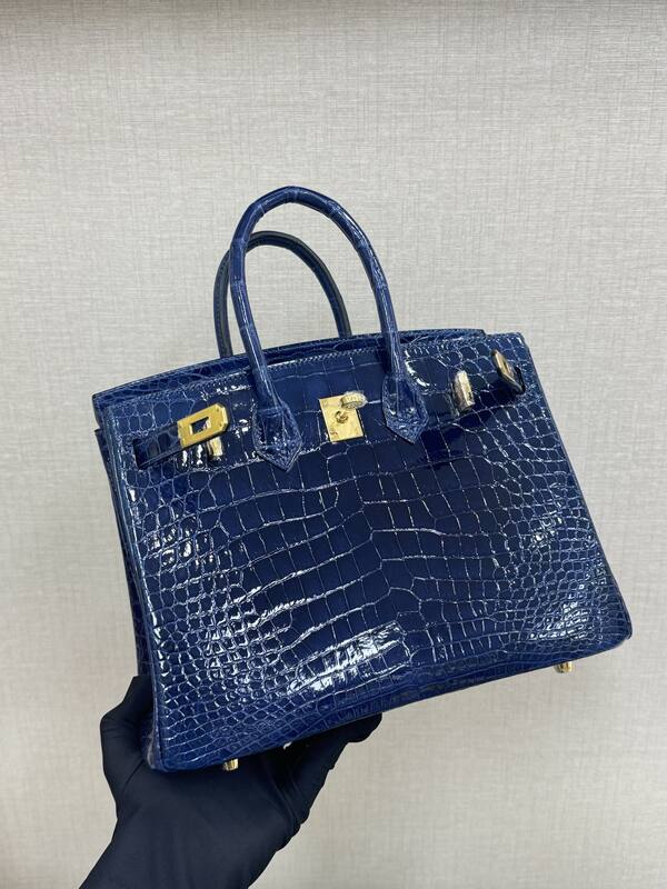 Hermes Birkin 25 Blue Crocodile everyday — AAA Quality Replica