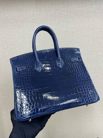 Hermes Birkin 25 Blue Crocodile 25cm everyday AAA Quality Replica