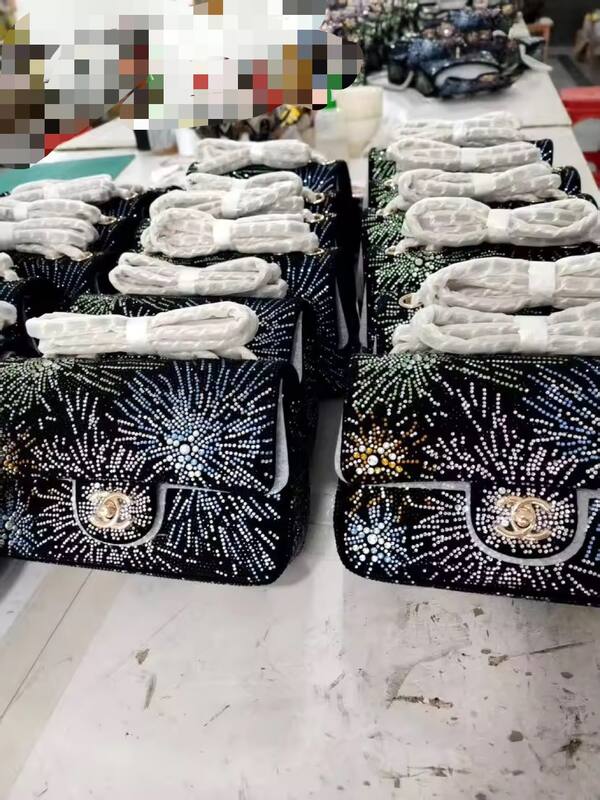 Chanel Classic Flap Black rhinestone fireworks shoulder — 1:1 Replica