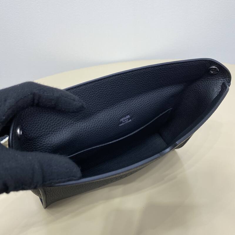 Hermes Videpoches Black leather everyday — Top Quality Replica
