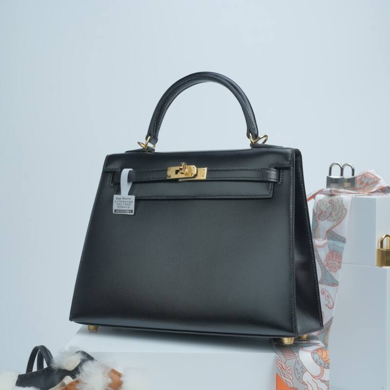 Hermes Kelly Black top handle — Top Quality Replica