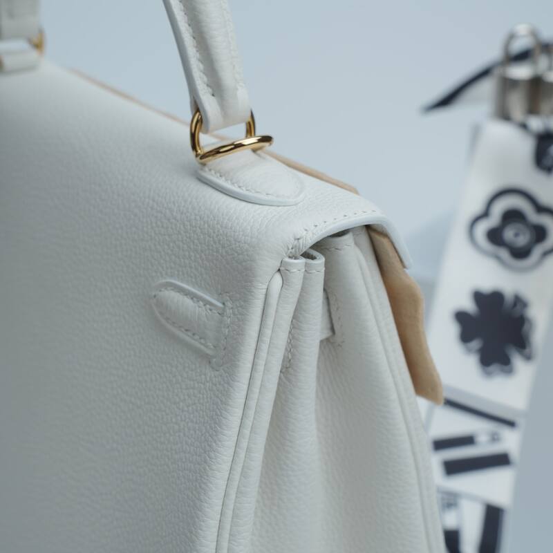 Hermes Kelly White Togo shoulder — Premium Replica