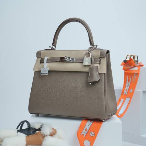 Hermes Kelly Etoupe Togo shoulder Top Quality Replica
