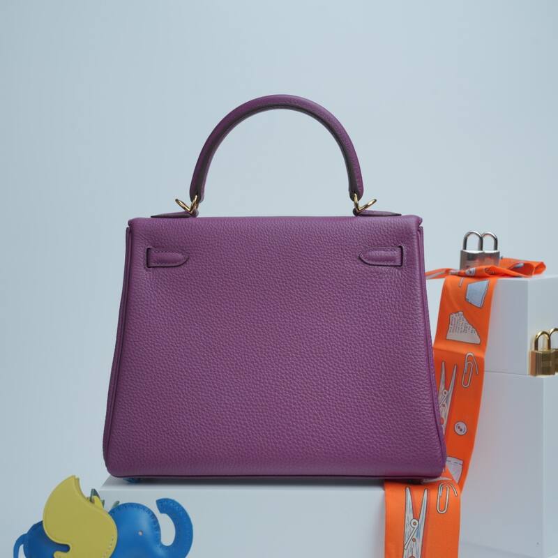 Hermes Kelly Purple Togo leather shoulder — Top Quality Replica