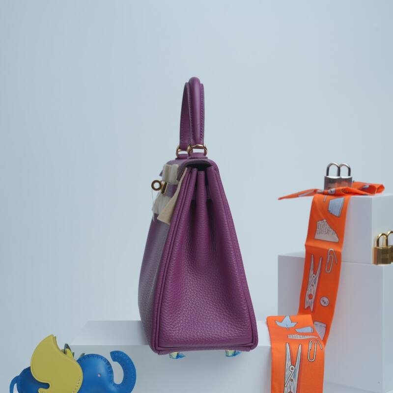 Hermes Kelly Purple Togo leather shoulder — Top Quality Replica