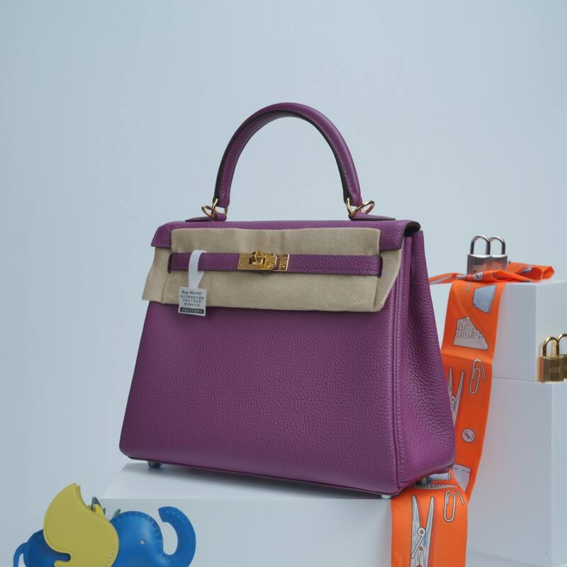 Hermes Kelly Purple Togo leather shoulder — Top Quality Replica
