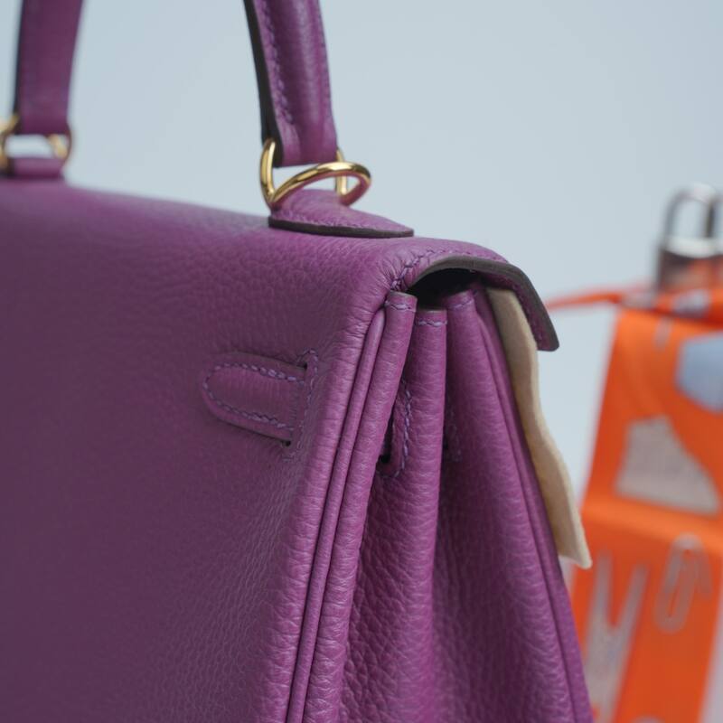 Hermes Kelly Purple Togo leather shoulder — Top Quality Replica