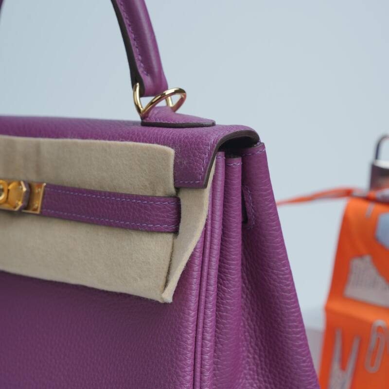 Hermes Kelly Purple Togo leather shoulder — Top Quality Replica