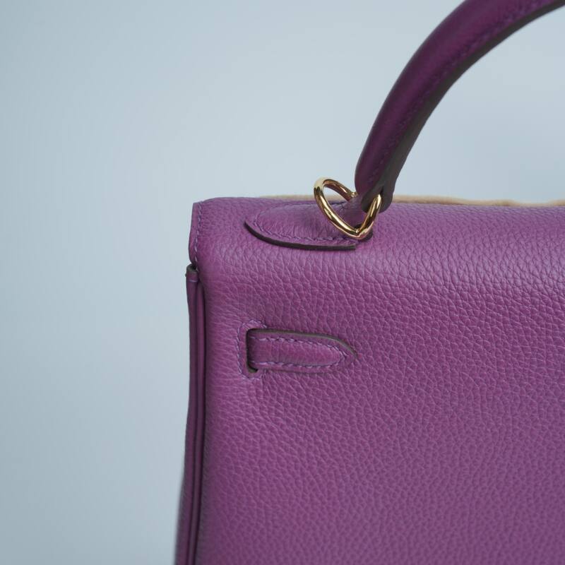 Hermes Kelly Purple Togo leather shoulder — Top Quality Replica