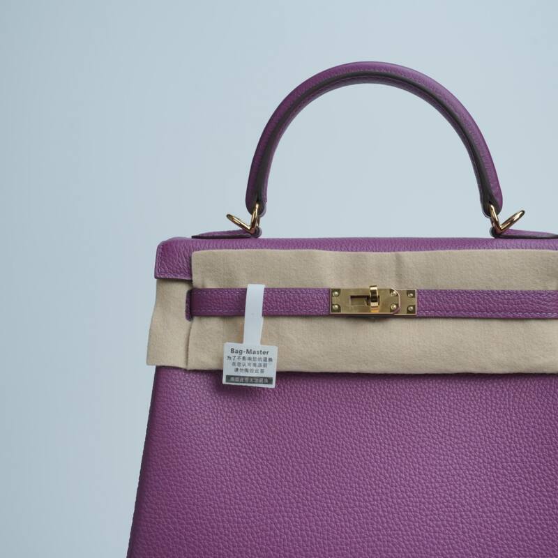 Hermes Kelly Purple Togo leather shoulder — Top Quality Replica
