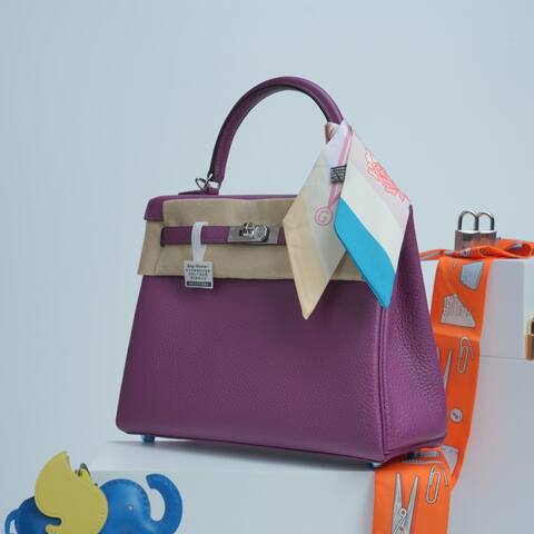 Hermes Kelly Purple and Beige shoulder AAA Quality Replica