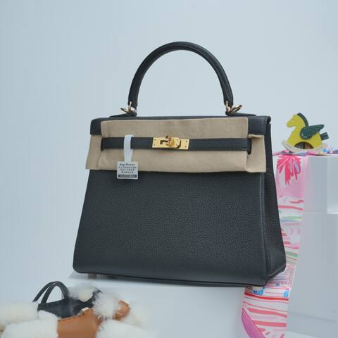 Hermes Kelly Black Togo shoulder 1 1 Replica
