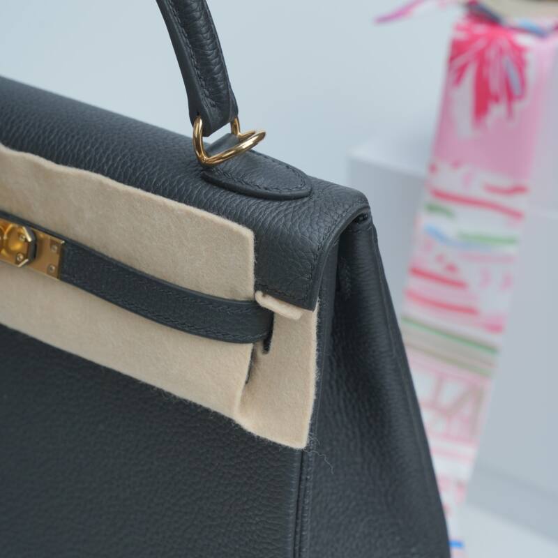 Hermes Kelly Black Togo shoulder — 1:1 Replica
