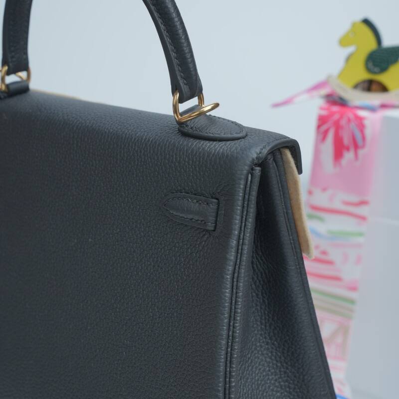 Hermes Kelly Black Togo shoulder — 1:1 Replica