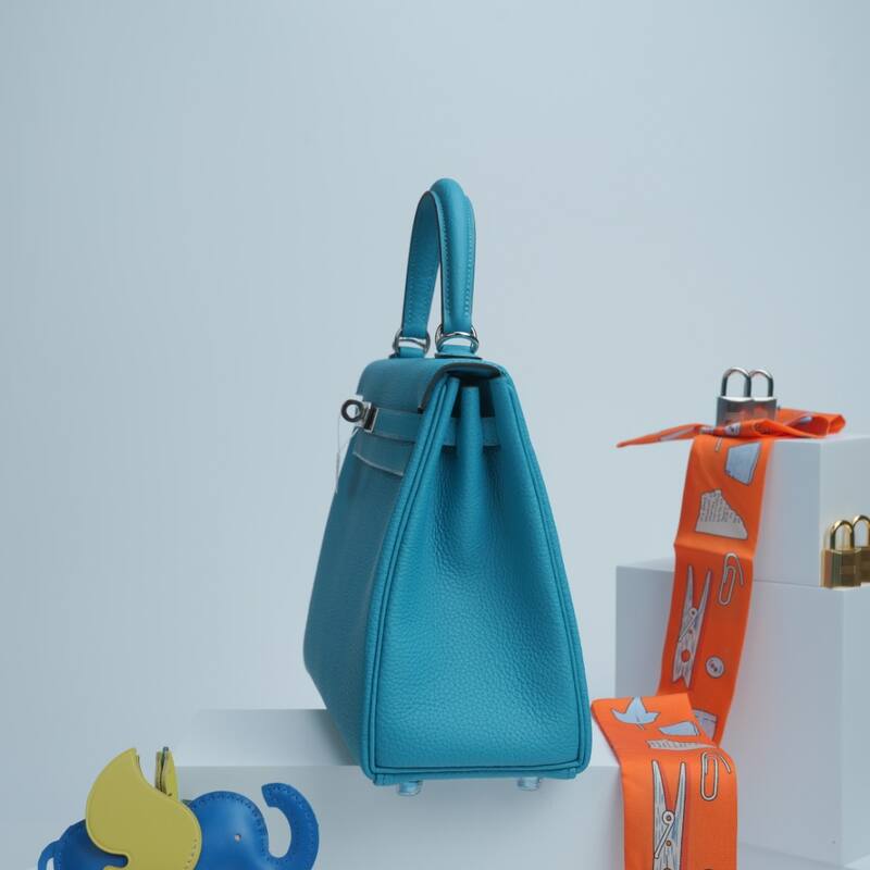 Hermes Kelly Blue Togo leather handbag — 1:1 Replica