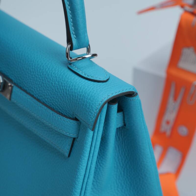 Hermes Kelly Blue Togo leather handbag — 1:1 Replica