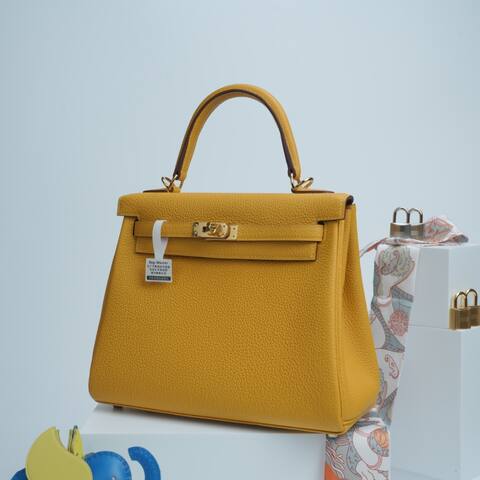 Hermes Kelly Yellow Togo shoulder Top Quality Replica