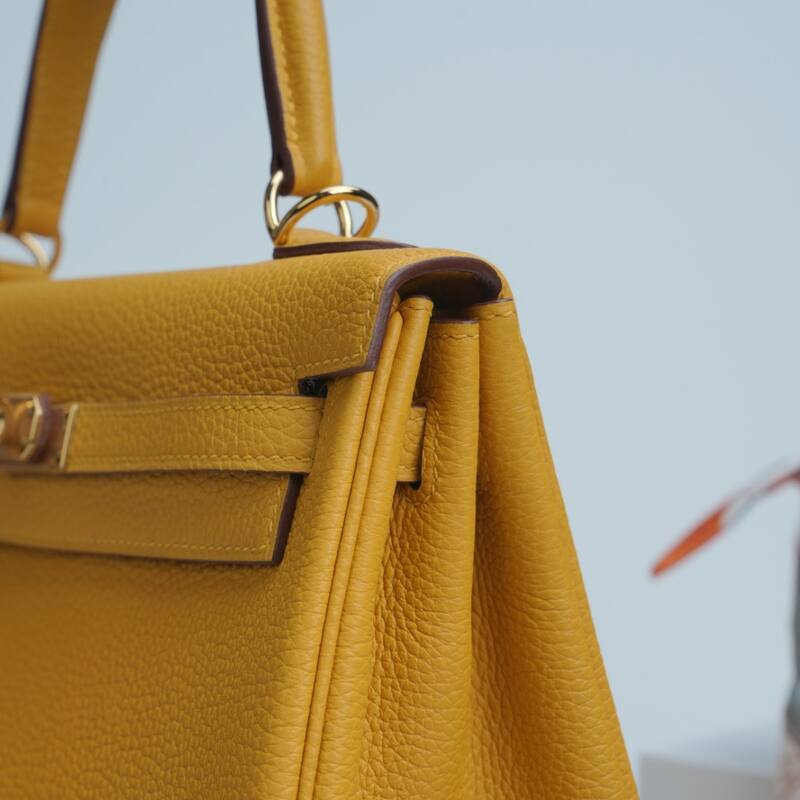 Hermes Kelly Yellow Togo shoulder — Top Quality Replica
