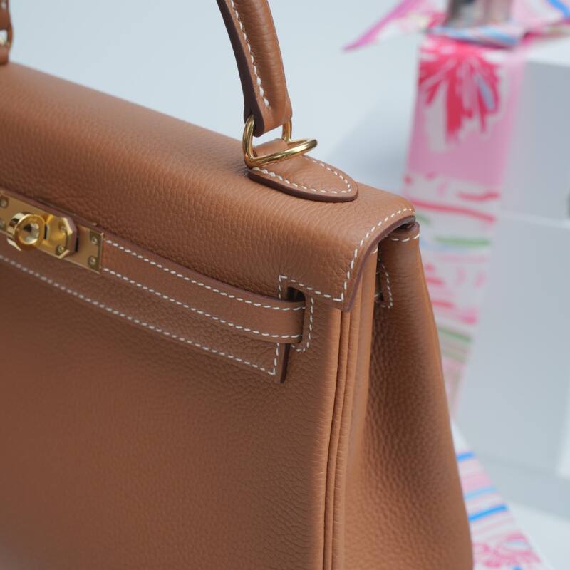 Hermes Kelly Brown Togo handbag — AAA Quality Replica