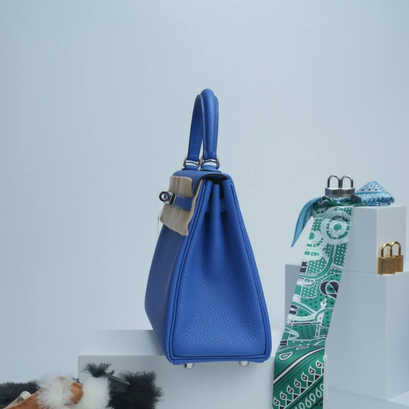 Hermes Kelly Blue and Beige Togo leather everyday — Premium Replica