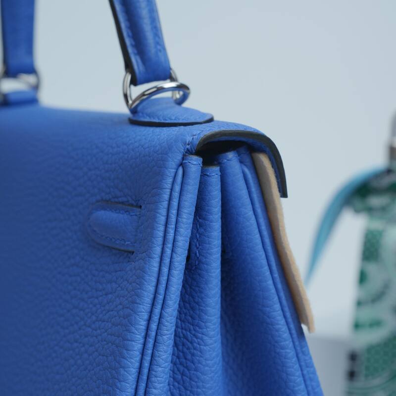 Hermes Kelly Blue and Beige Togo leather everyday — Premium Replica