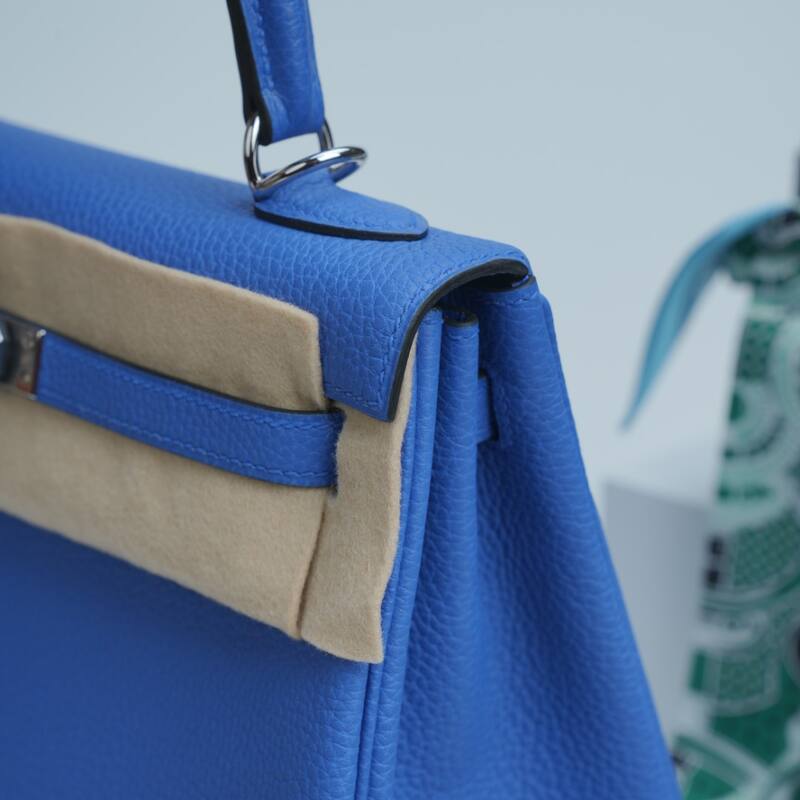 Hermes Kelly Blue and Beige Togo leather everyday — Premium Replica