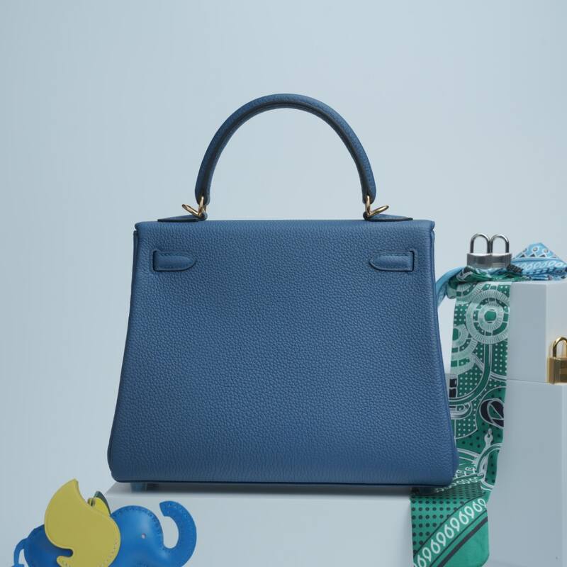 Hermes Kelly Blue Togo leather shoulder — Premium Replica