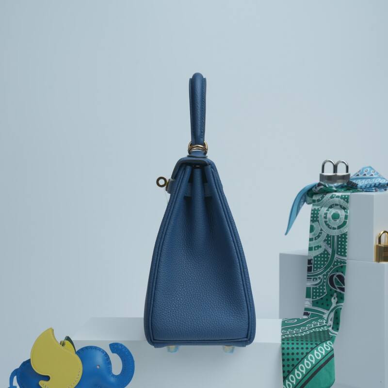 Hermes Kelly Blue Togo leather shoulder — Premium Replica