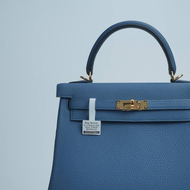 Hermes Kelly Blue Togo leather shoulder — Premium Replica