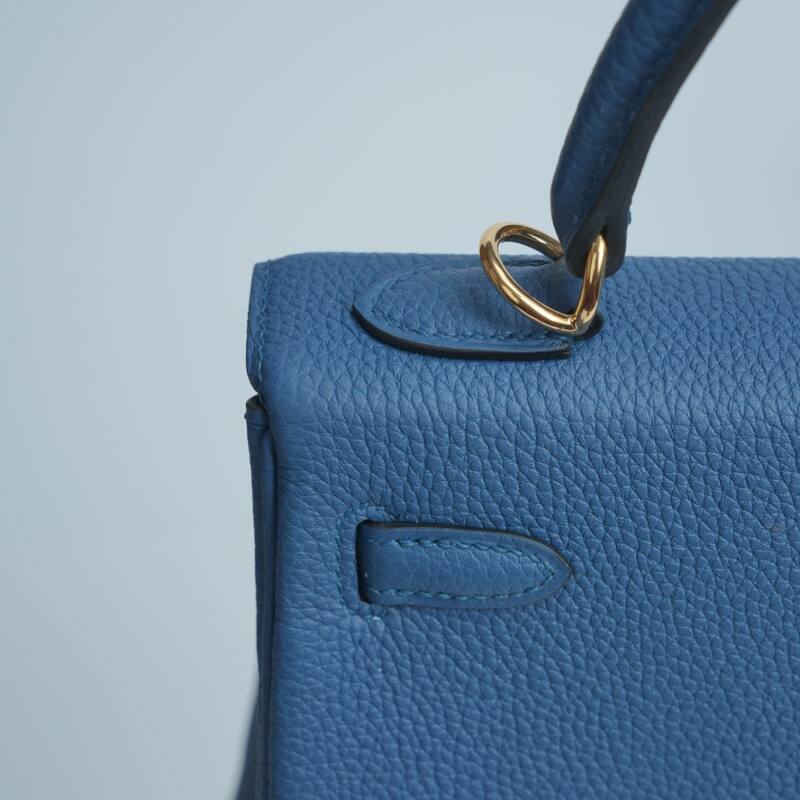 Hermes Kelly Blue Togo leather shoulder — Premium Replica