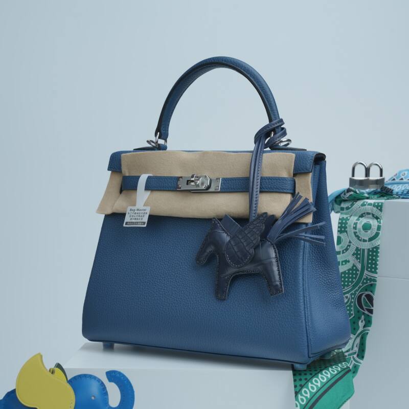Hermes Kelly Blue Togo leather handbag — 1:1 Replica