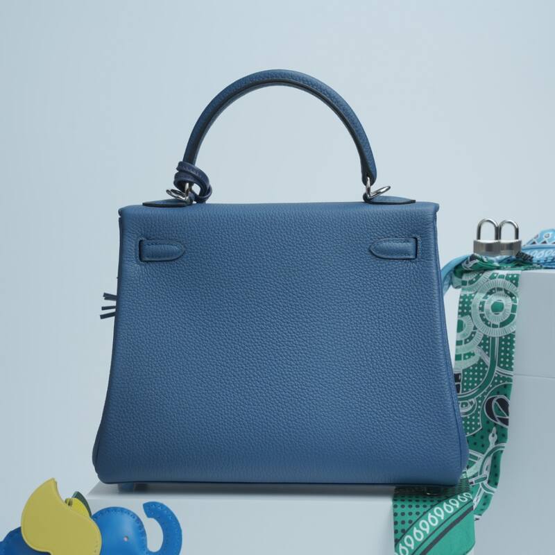 Hermes Kelly Blue Togo leather handbag — 1:1 Replica