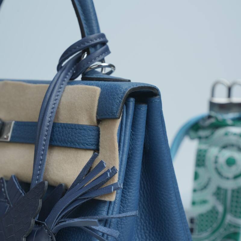 Hermes Kelly Blue Togo leather handbag — 1:1 Replica