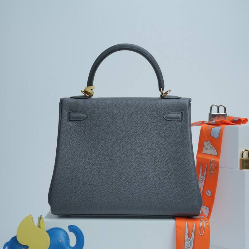 Hermes Kelly Blue-grey Togo leather handbag — 1:1 Replica
